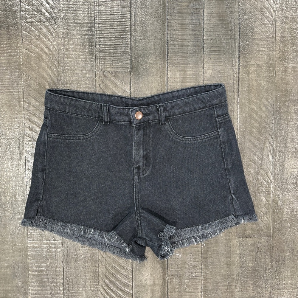 SHEIN Black Frayed Shorts Size Juniors M
